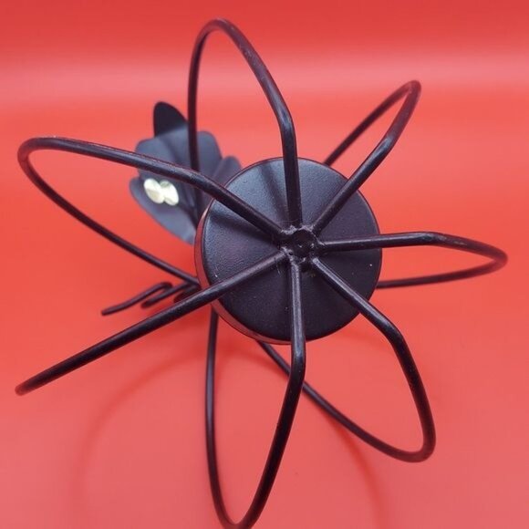 Metal 9" x 8" Black Open Pumpkin Votive Tea Light Holder Fall Halloween Decor - Picture 5 of 6